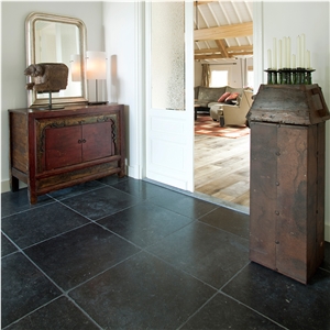 Belgian Black Blue Stone Antique Floor Tiles, Belgium Black Blue Stone