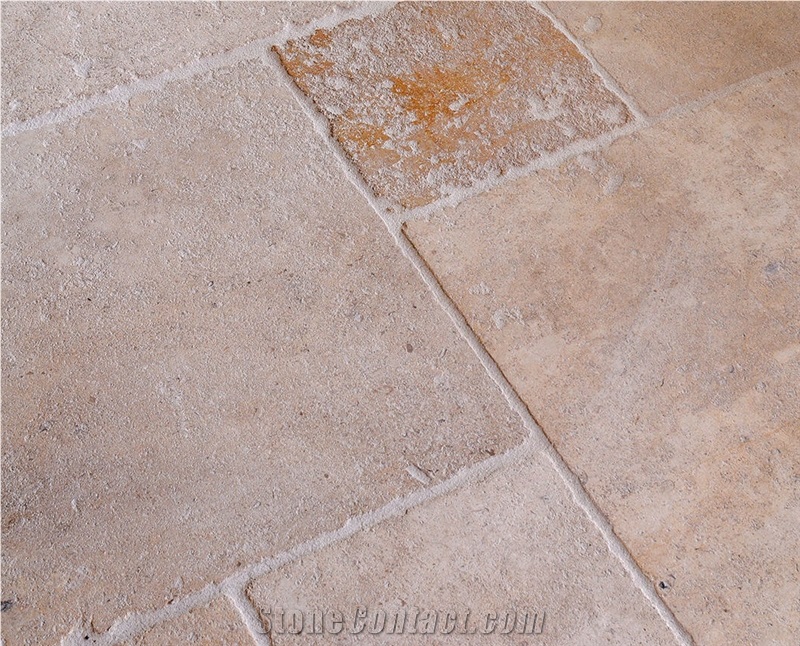 Dalles De Bourgogne Vieux De Chateau Antiqued Floor Tiles, Beauvallon Rubane Limestone Slabs & Tiles