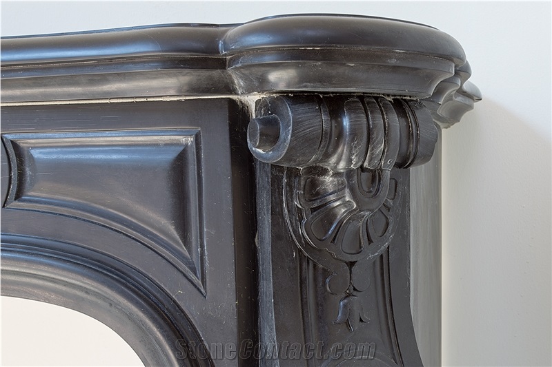 Noir Grand Antique Marble Fireplace From Netherlands