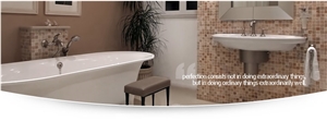 Mosaic Bath Design, Beige Marble Bath Design