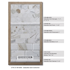 Moldings Luxury Italian Calacatta Gold Bathroom Wall Design, Calacatta Gold Marble Border