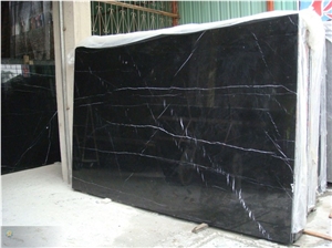 Chinese Black Marquina Natural Marble Slab Tiles