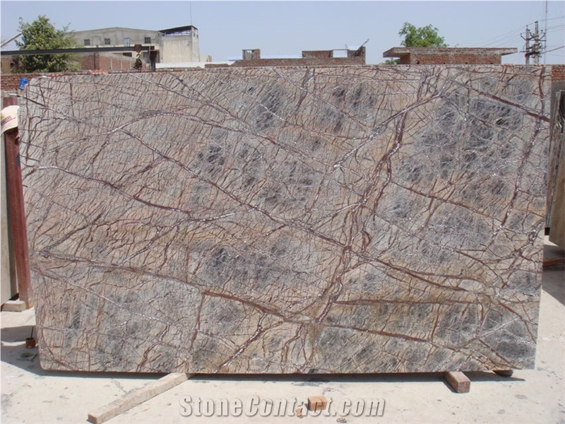 Rain Forest Brown Marble Slabs & Tiles, India Brown Marble Polished Flooring Tiles, Walling Tiles
