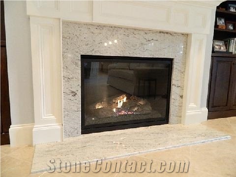 Cavalete White Granite Fireplace Design