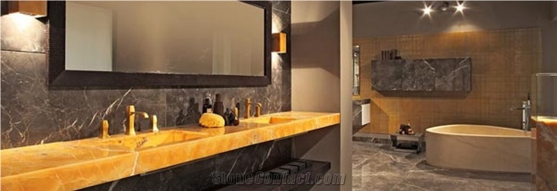 Aegean Brown Marble Bathroom Tiles, Turkey Brown Marble