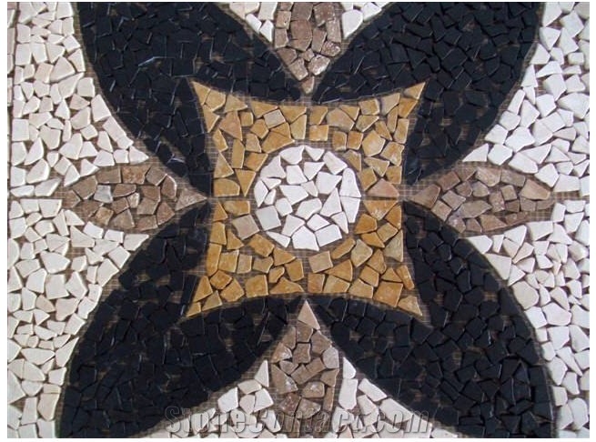 Chipped Marble Mosaic Flooring Medallions
