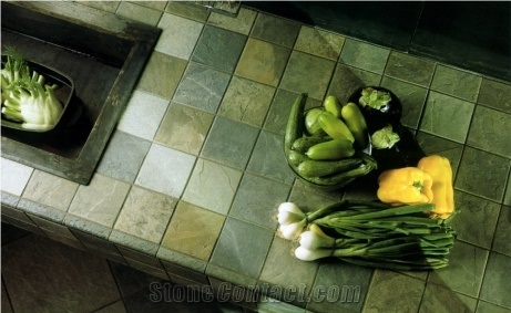 Ardosia Verde Kitchen Tiles Kitchen Countertop