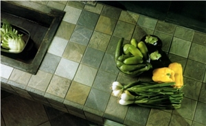 Ardosia Verde Kitchen Tiles Kitchen Countertop