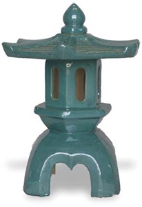 Caribbean Blue Glazed Chinese Lantern