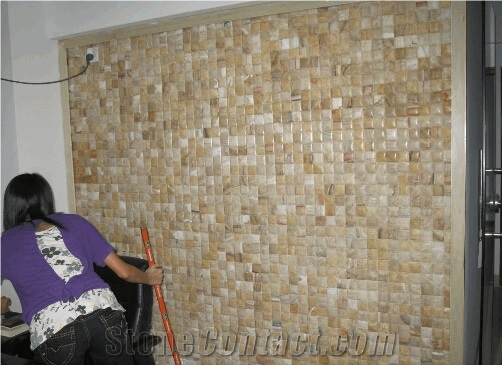 Onyx Masaic-Big Bread 020, China Honey Onyx Mosaic Walling