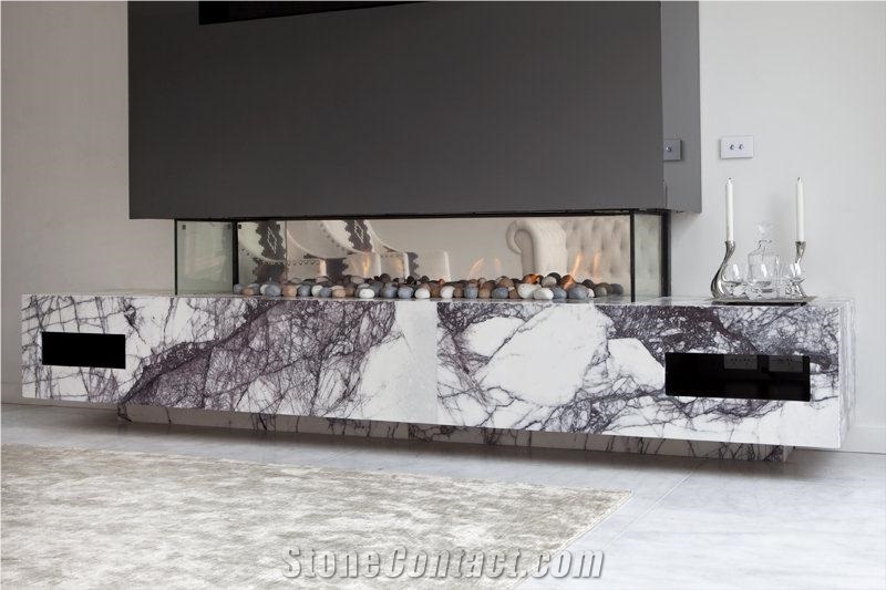 Milas Lilac Marble Tv Set Counter
