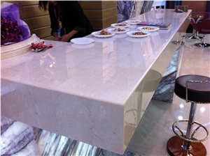 Mioni Beige Marble Reception Table Top, Countertops