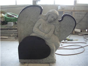 American Style Monument & Tombstone, Black Granite Angel Monuments