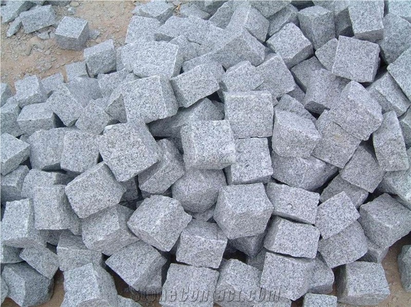 China Light Grey Granite G603 Granite Cobble Stone