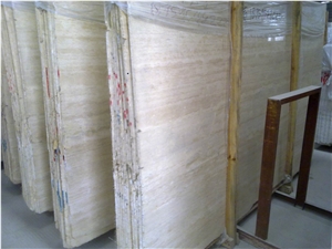 White Travertine Slabs, Turkey White Travertine
