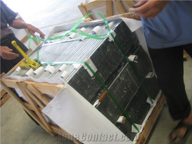 Nero Crystal Marble Honed Tiles, China Black Marble Tiles- Own Quarry(Good Price)