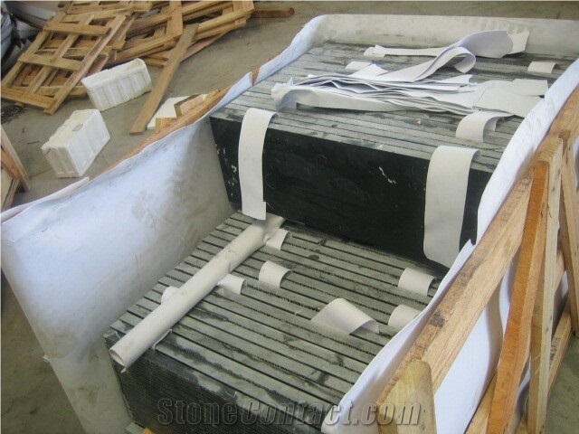 Nero Crystal Marble Honed Tiles, China Black Marble Tiles- Own Quarry(Good Price)