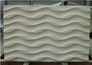 Natural Modular 3-Dimensional Limestone Cladding Tiles, White Limestone Building & Walling