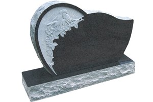 Jk6 Hebei Midnight Black Granite Dove Memorial Large, Black Granite Monument & Tombstone