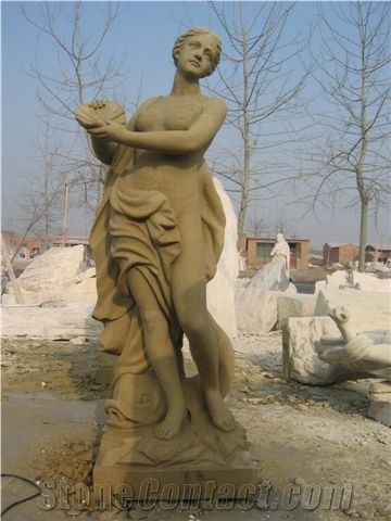Yellow Travetine Statue,Sculpture