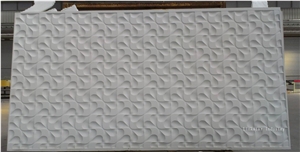 3d Sculptural Stone Interior Paneling for Walls, White Marble Walls