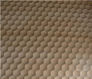 China Yellow Sandstone 3d Wall Cladding Panels