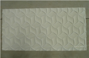 Natural Limestone 3d Wall Panel Cladding Interior Design, White Limestone 3d Wall Panels