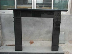 China Absolute Black Granite Fireplace Mantel