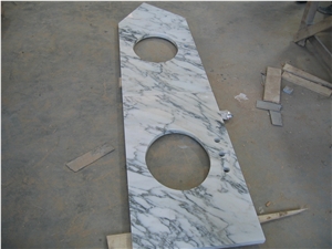 Calacatta Carrara Marble Vanity Tops, White Marble Bath Tops