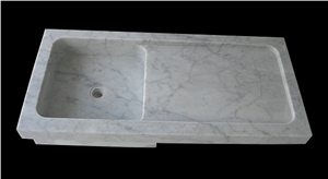 Carrara White Marble Sinks & Basins, Bianco Carrara Marble Drop-In Basins