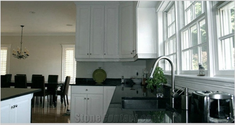 India Absolute Black Granite Kitchen Countertop From United States