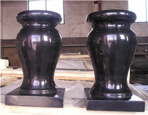 China (Also Called Hebei ) Black Granite Urn, Vase & Bench