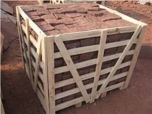 China Red Sandstone Cubes,Cobble Stone