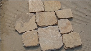 China Yellow Slate Paving Tile, Rough Paving Stone