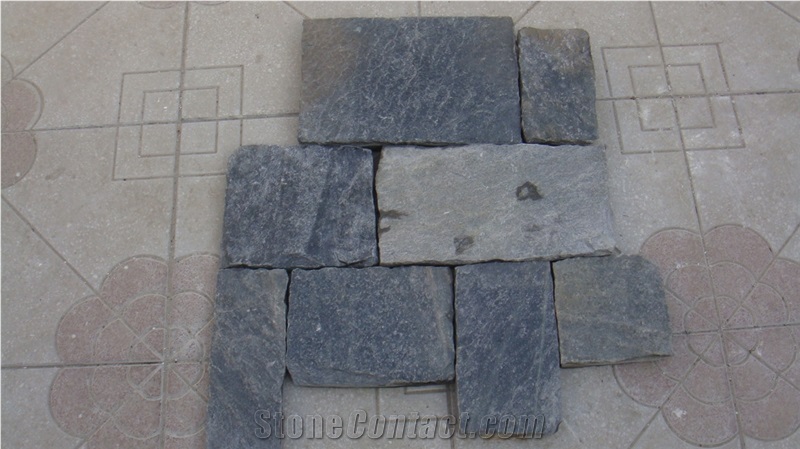 Quartzite Paving Tiles, China Black Quartzite Pattern