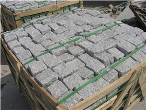 Tumbled Granite Paver Cubes, G341 Grey Granite Cobble Stone