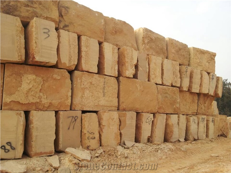 Sichuan Yellow Sandstone Blocks, China Yellow Sandstone Block