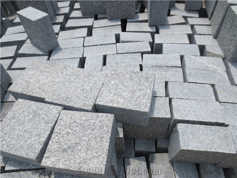 Shandong Dark Grey Granite Cube Stone,Cobble Stone