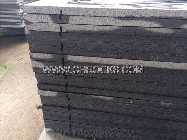 Chian Padang Dark Granite G654 Granite Tile, Dark Grey Granite G654 Precast Tile with Holes for Israel Wall Building