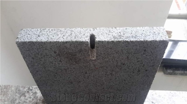 Chian Padang Dark Granite G654 Granite Tile, Dark Grey Granite G654 Precast Tile with Holes for Israel Wall Building