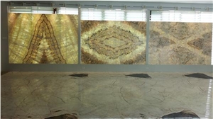 Lotus Onyx Book Match Tiles,Myanmar Beige White Onyx Slabs & Tiles,Onyx Wall Tiles,Onyx Covering,Onyx Stone Flooring