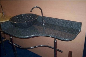 Blue Pearl One Piece Bathroom Granite Vanity Sink
