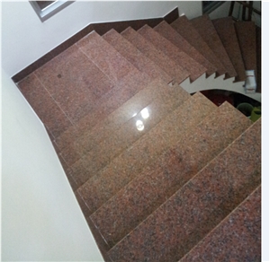 G562 Maple Red Granite Stair Threads