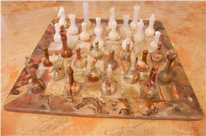 Multi Color Onyx Chess Board Set