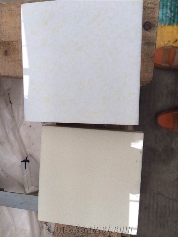 White and Beige Crystalized Glass Stone Tile Nano Glass Panels