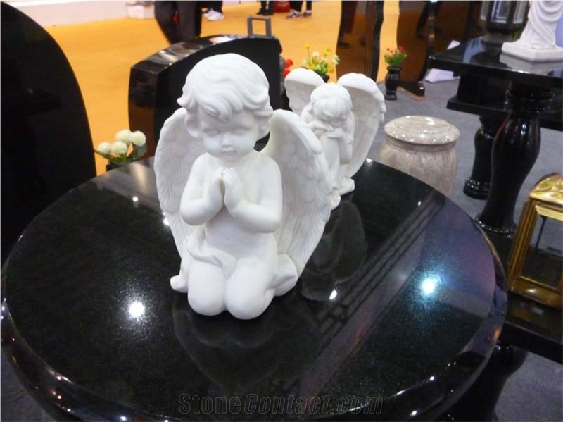 White Jade Marble Child Angel Statue