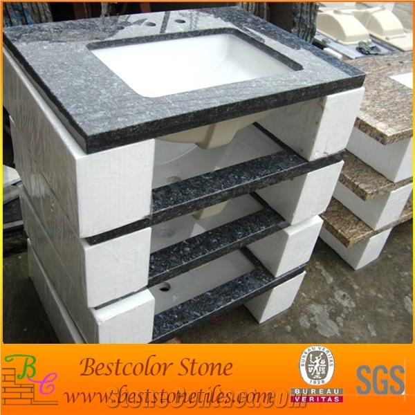 Blue Pearl Granite Countertops Top Mounted with Porcelain Bowl (Packing in Styrofoam Box)