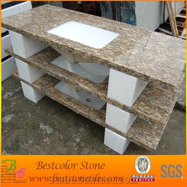 Santa Cecilia Granite Stone Countertops Top Mounted With Porcelain