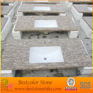 Santa Cecilia Granite Stone Countertops Top Mounted with Porcelain Bowl (Packing in Styrofoam Box), Santa Cecilia Stone Brown Granite Countertops
