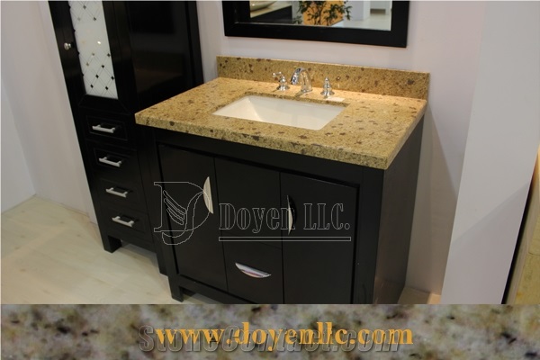 Brazil Golden Jasmine Granite Bathroom Vanity Top Wt Sink